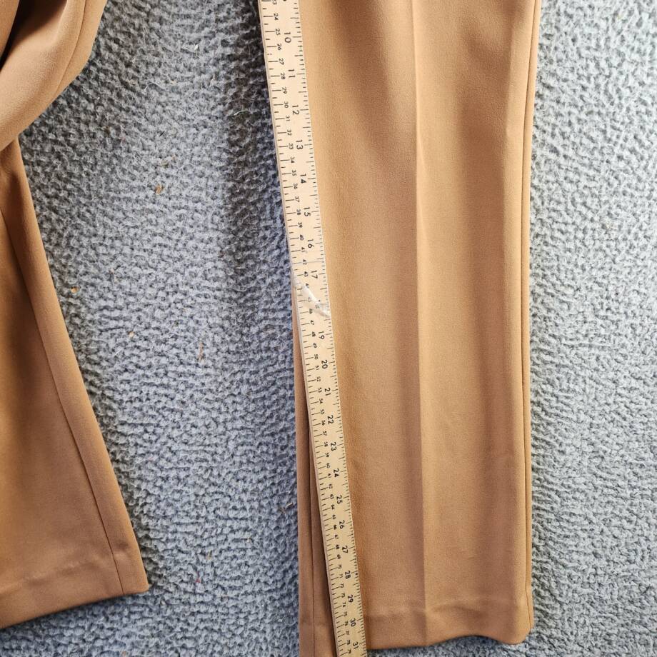 Calvin Klein Straight Leg Pants Women's 8 Luggage Side Pocket Button Zip Closure