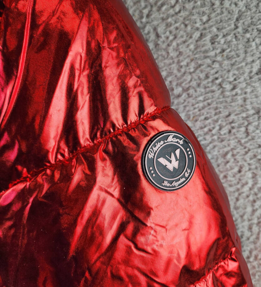 White Mark Plus Size Faux Fur Cold Weather Puffer Jacket Women's 3XL Red L/S~