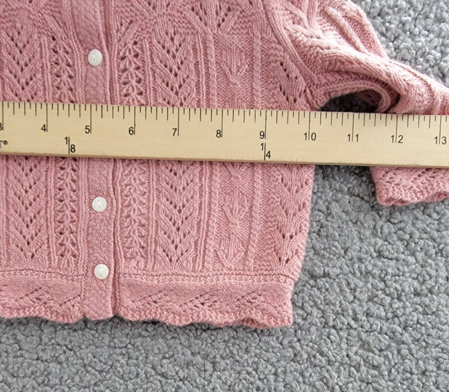 Ralph Lauren Wool Blend Mixed Knit Cardigan Baby Girls' 3-6Mos Pink Long Sleeve