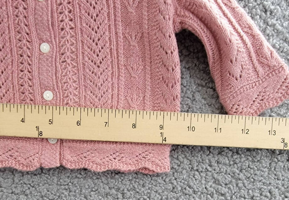 Ralph Lauren Wool Blend Mixed Knit Cardigan Baby Girls' 3-6Mos Pink Long Sleeve