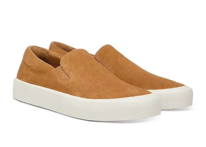 Vince Ginelle Sneakers Women's 10M Tan Elastic Gores Round Toe Slip On Style~