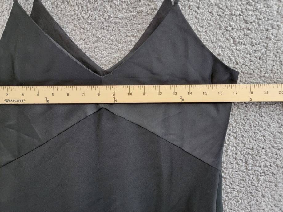 DKNY Mixed Media Camisole Top Women's S Black Double V-Neck Side Zip Closure