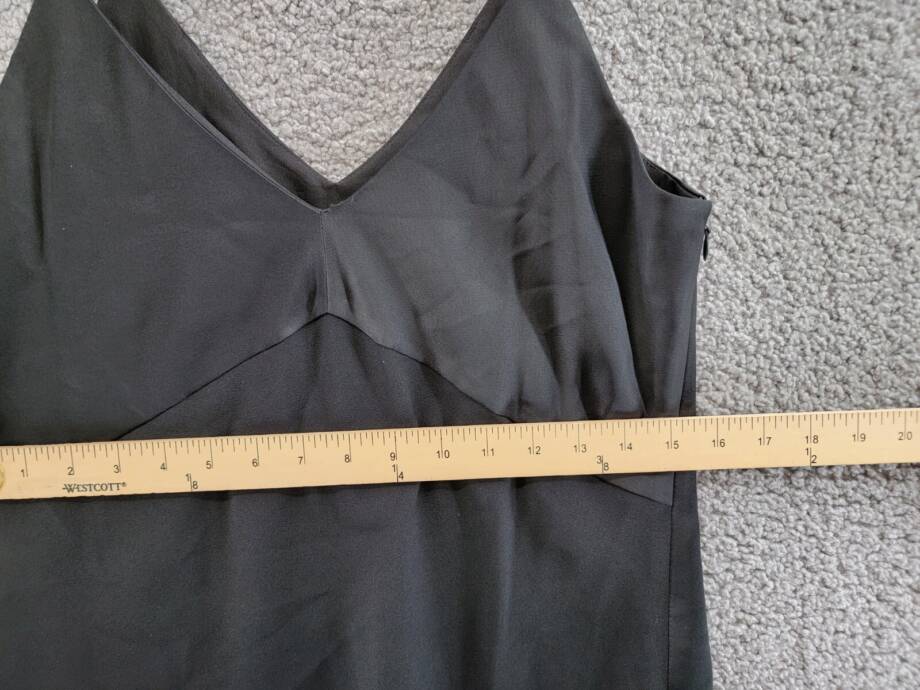 DKNY Mixed Media Camisole Top Women's S Black Double V-Neck Side Zip Closure