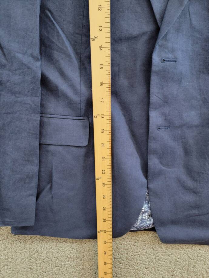 Lauren Ralph Lauren Linen Sports Coat Big Boys 20R Navy Patch Pocket Long Sleeve