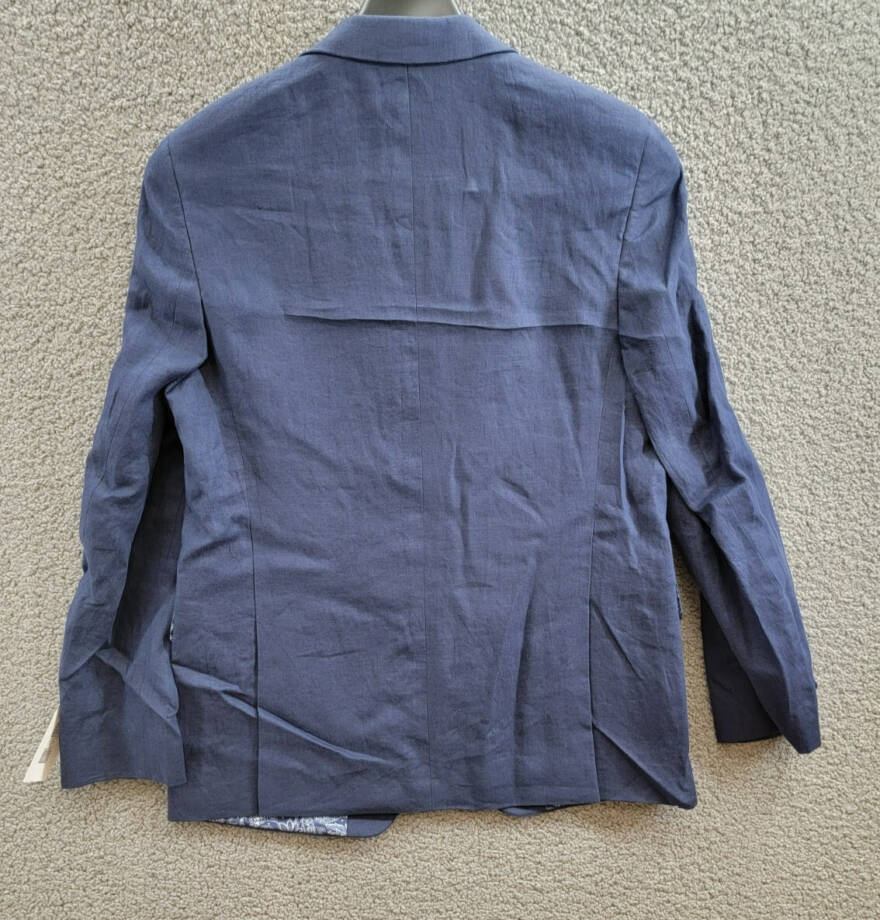 Lauren Ralph Lauren Linen Sports Coat Big Boys 20R Navy Patch Pocket Long Sleeve