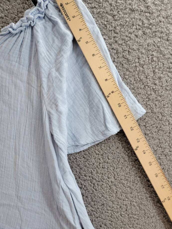 Reiss Blue Millie Seersucker Ruffle Dress Girls' 8-9Y Light Blue Button Back S/S