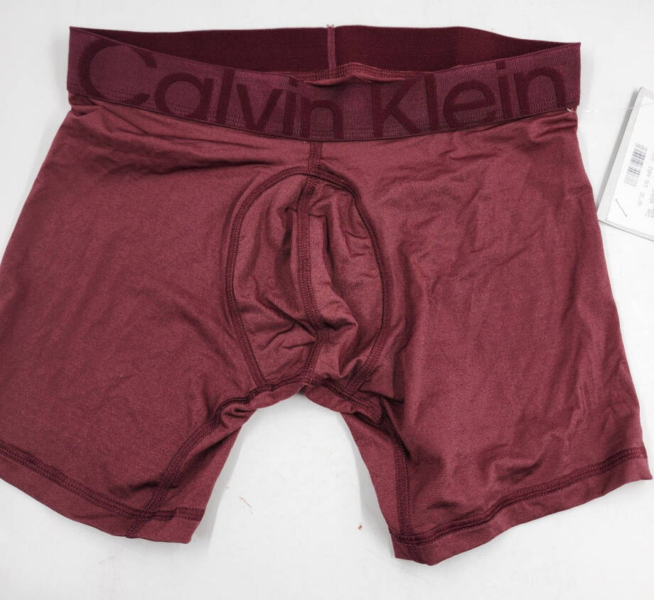 Calvin Klein Future Shift Stretch Holiday Boxer Briefs Men's S Tawny Port Logo~