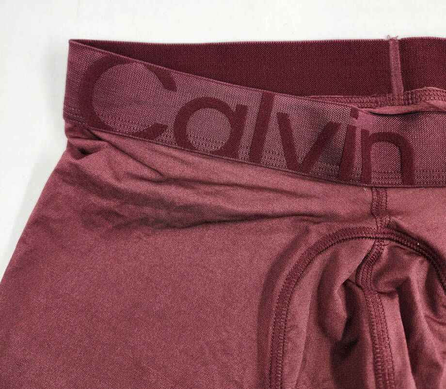 Calvin Klein Future Shift Stretch Holiday Boxer Briefs Men's S Tawny Port Logo~