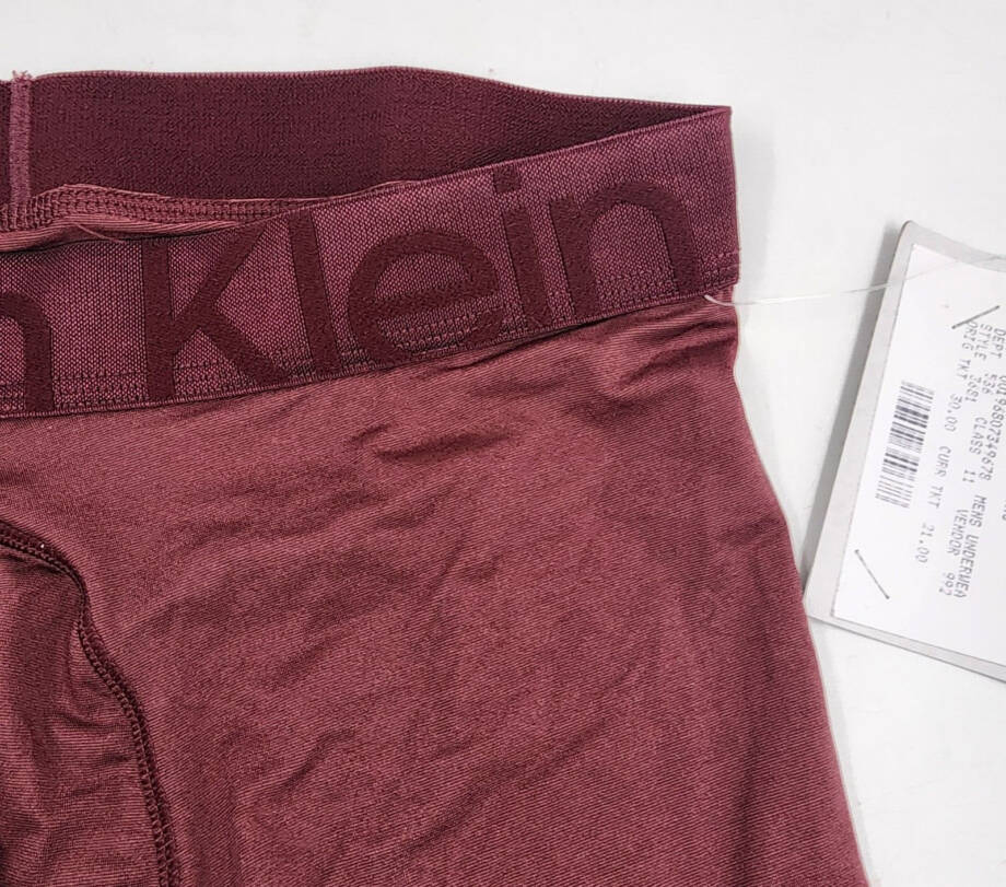 Calvin Klein Future Shift Stretch Holiday Boxer Briefs Men's S Tawny Port Logo~