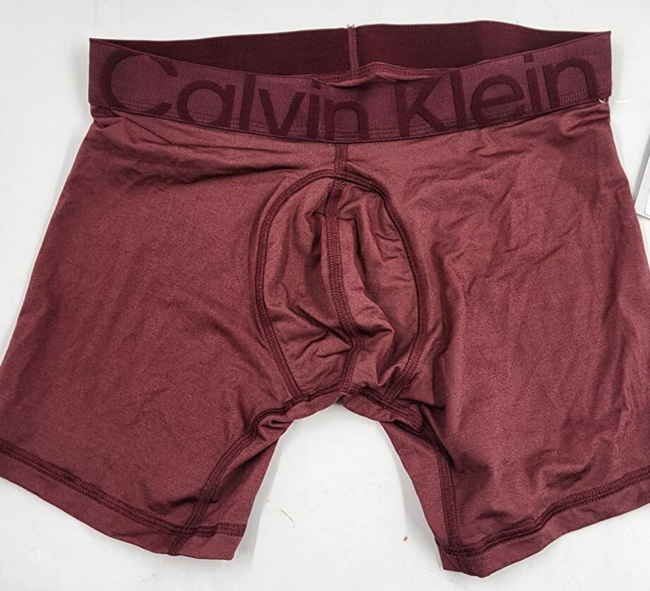Calvin Klein Future Shift Stretch Holiday Boxer Briefs Men's S Tawny Port Logo~