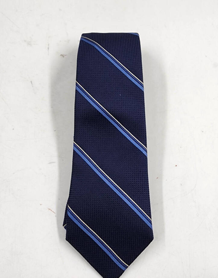 The Men's Store at Bloomingdale's Diagonal Stripe Silk Tie Men's 8 Navy Blue