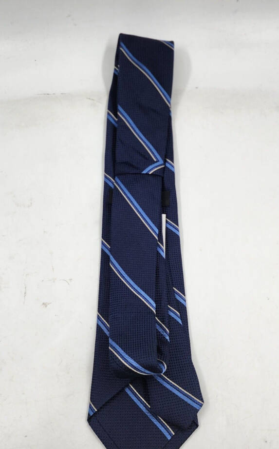 The Men's Store at Bloomingdale's Diagonal Stripe Silk Tie Men's 8 Navy Blue