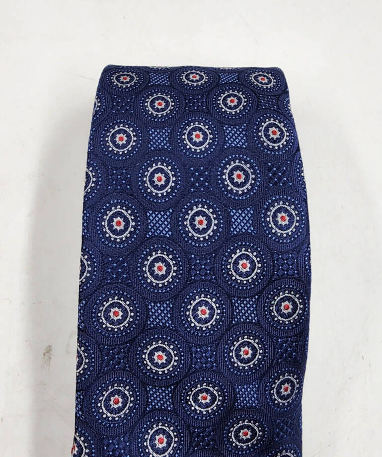 The Men's Store at Bloomingdale's Large Medallion Silk Classic Tie Men's 8 Navy