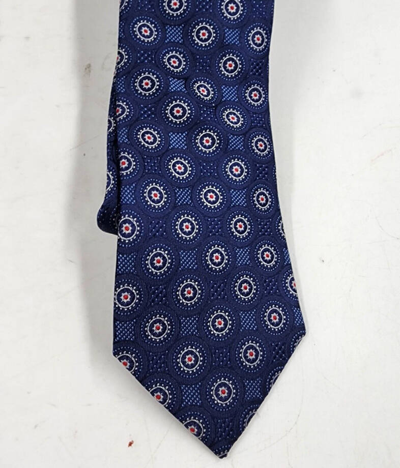 The Men's Store at Bloomingdale's Large Medallion Silk Classic Tie Men's 8 Navy