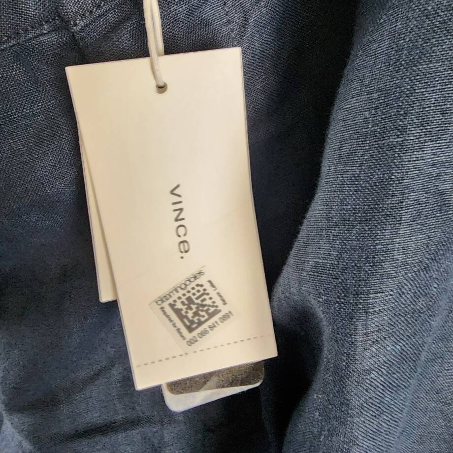 Vince Garment-Dyed Hemp Cargo Shorts Men's 38 Coastal Blue Button Zip Closure