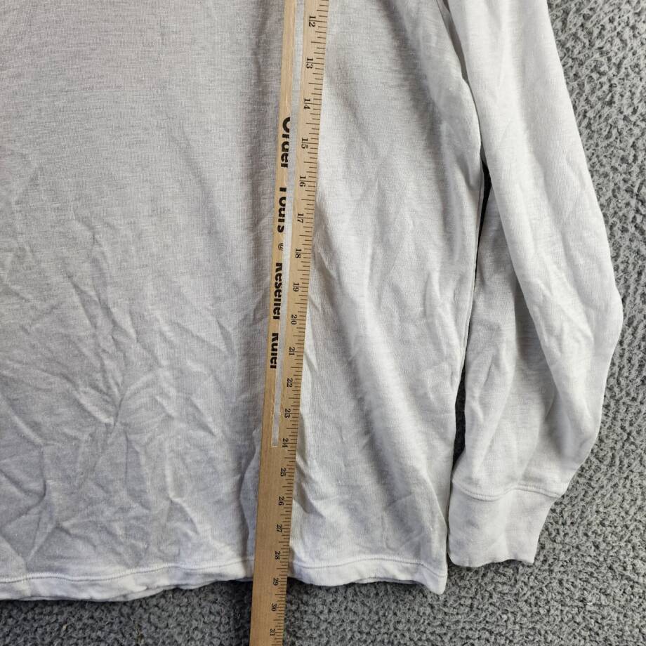 Vince Long Sleeve Linen Henley Shirt Men's XL Optic White Heather Pullover