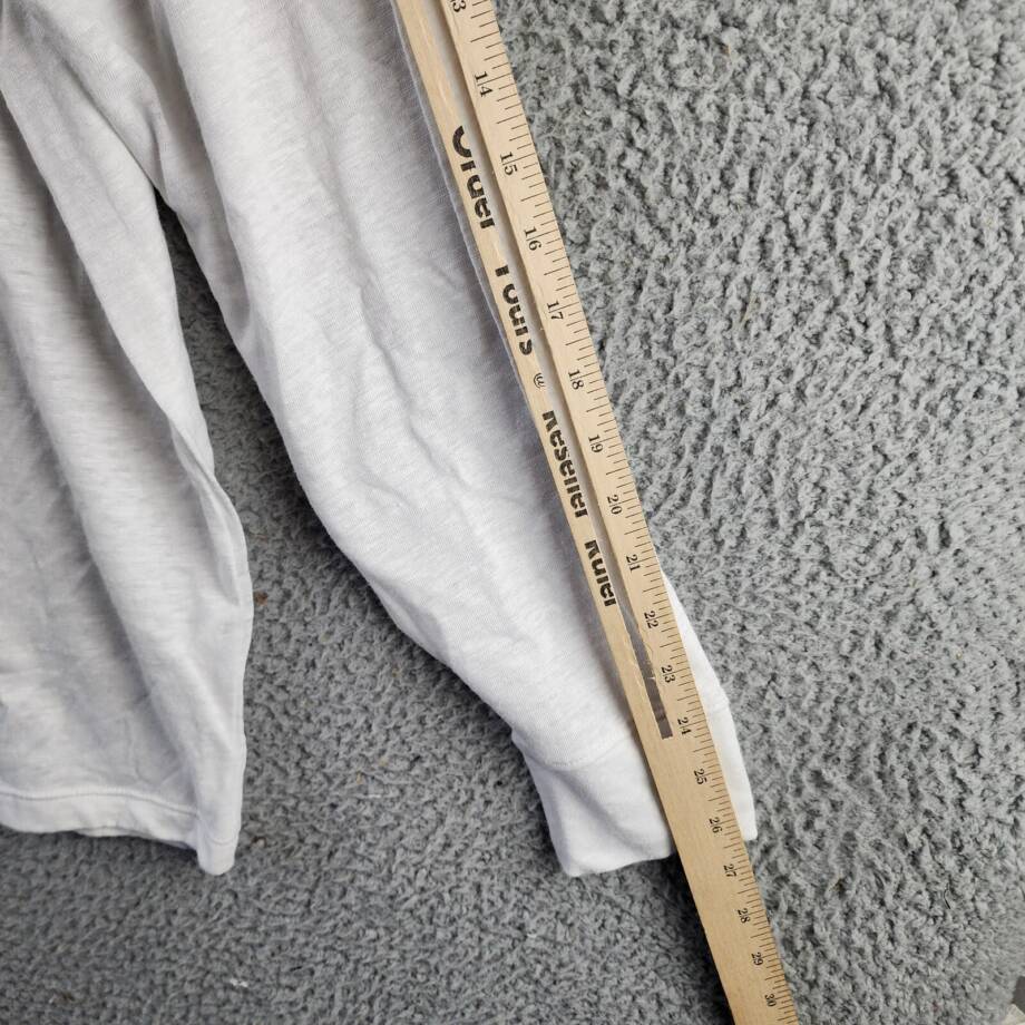 Vince Long Sleeve Linen Henley Shirt Men's XL Optic White Heather Pullover