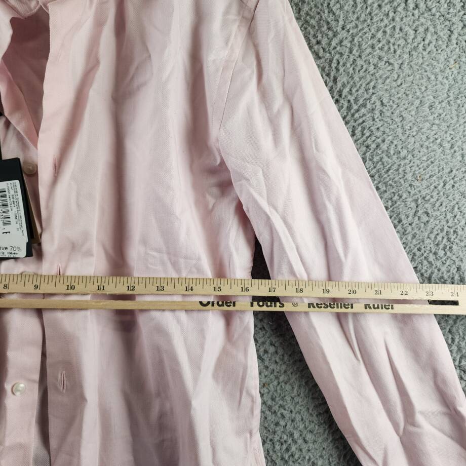 BOSS Hank Kent Slim Fit Stretch Dress Shirt Men's S 15 38 Light Pink Long Sleeve