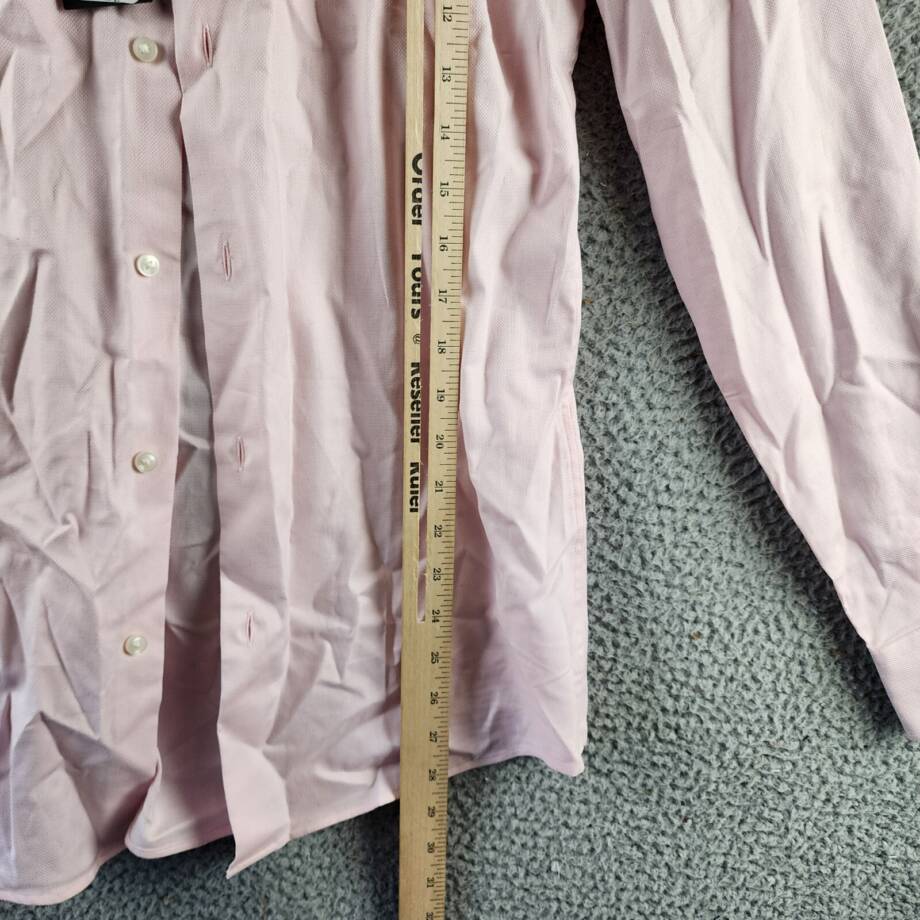 BOSS Hank Kent Slim Fit Stretch Dress Shirt Men's S 15 38 Light Pink Long Sleeve