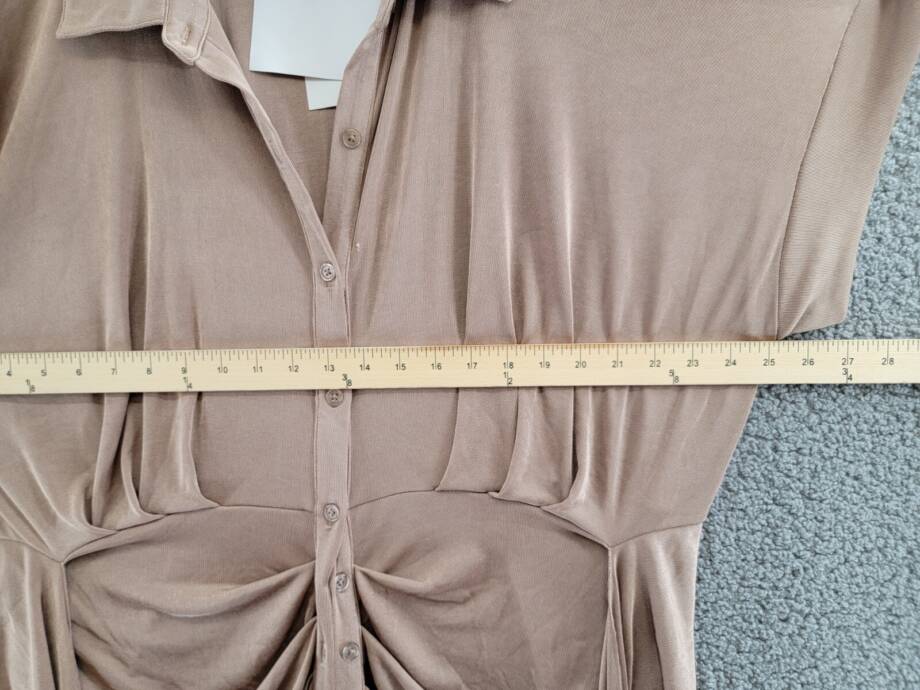 Nina Parker Trendy Plus Size Tie-Front Ruched Shirtdress Women's 3X Portabella