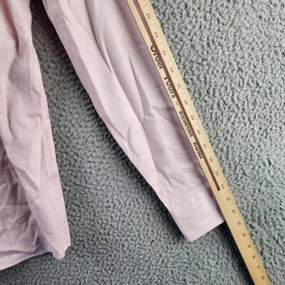 BOSS Hank Kent Slim Fit Stretch Dress Shirt Men's S 15 38 Light Pink Long Sleeve