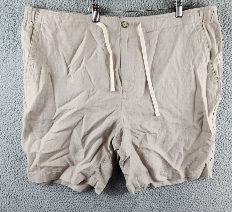 Vince Lightweight Hemp Shorts Men's XXL Beach Sand Drawstring Button Zipped