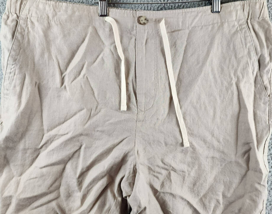 Vince Lightweight Hemp Shorts Men's XXL Beach Sand Drawstring Button Zipped