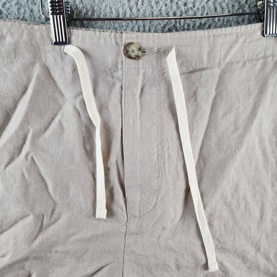 Vince Lightweight Hemp Shorts Men's XXL Beach Sand Drawstring Button Zipped