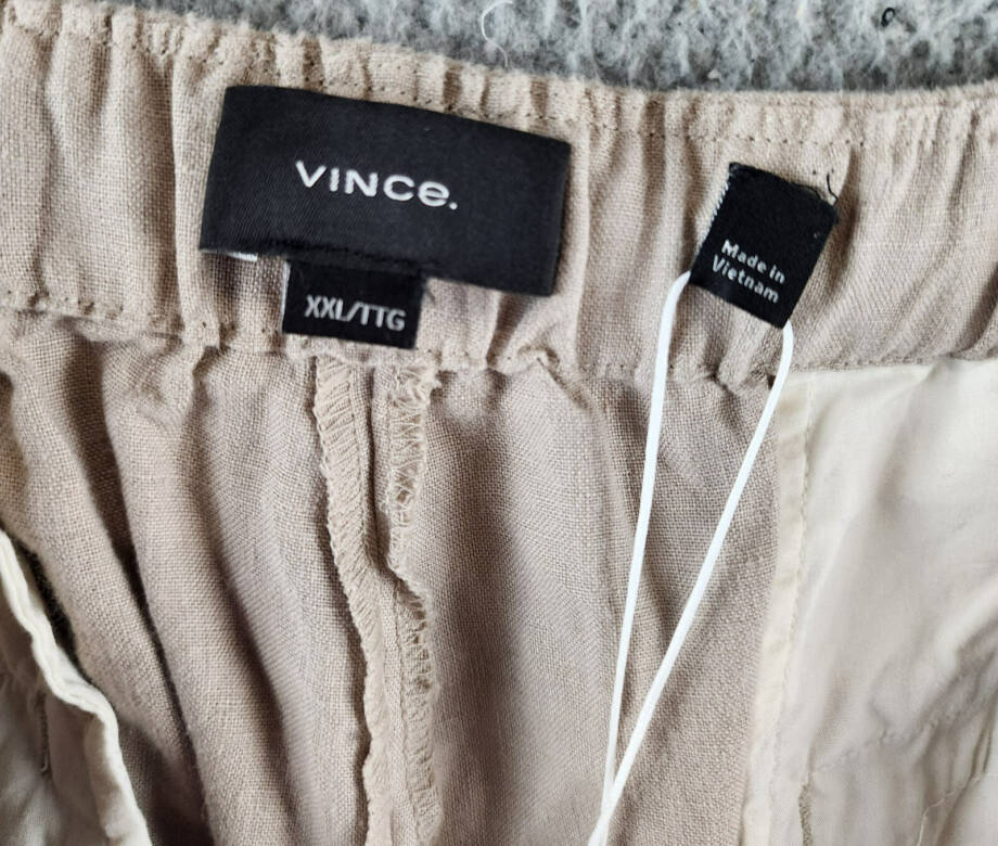 Vince Lightweight Hemp Shorts Men's XXL Beach Sand Drawstring Button Zipped