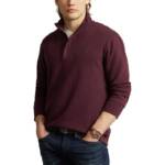 Polo Ralph Lauren Luxury Jersey Quarter-Zip Pullover Men's S Aged Wine Heather