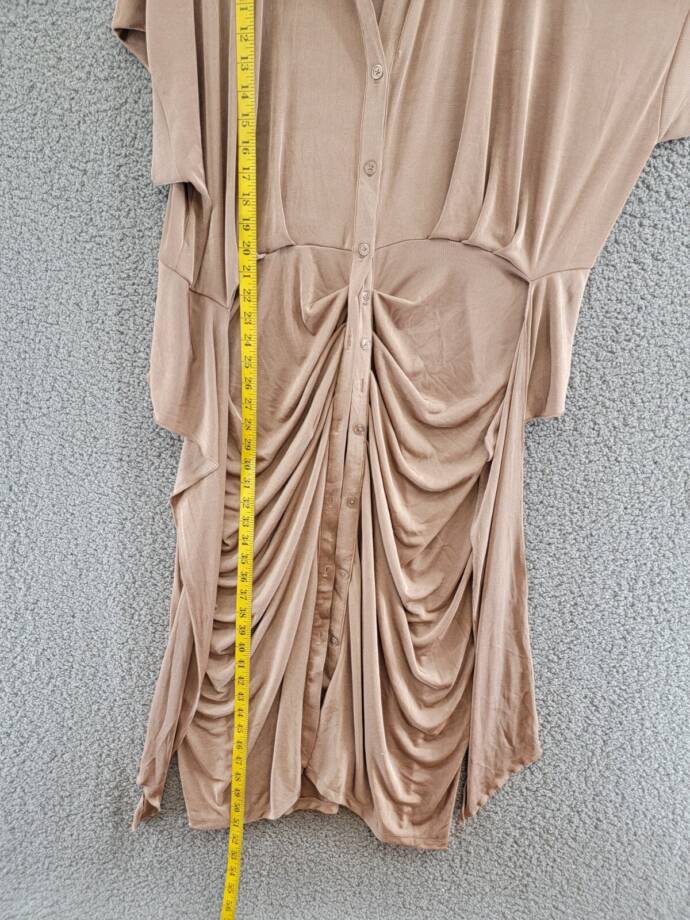 Nina Parker Trendy Plus Size Tie-Front Ruched Shirtdress Women's 3X Portabella