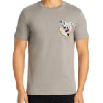 PS Paul Smith Slim Fit Rabbit Print Tee Men's XL Gray Crew Neck Short Sleeve~