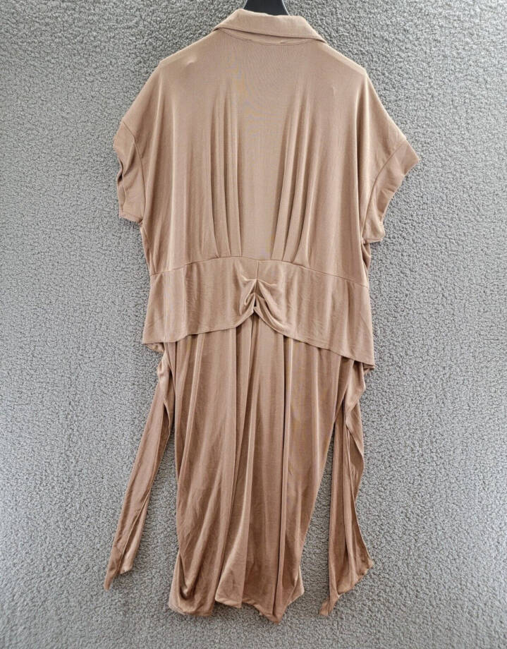 Nina Parker Trendy Plus Size Tie-Front Ruched Shirtdress Women's 3X Portabella