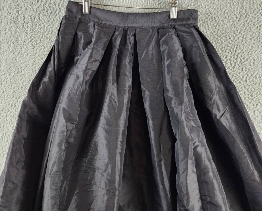 Free People Emilia Full Skirt Women's XS Black Pleated Waist Back Zipper Closure