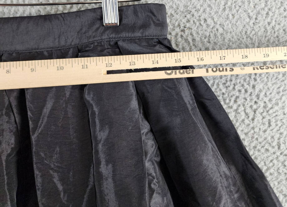 Free People Emilia Full Skirt Women's XS Black Pleated Waist Back Zipper Closure