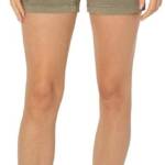 Liverpool Los Angeles Mid Rise Utility Shorts Women's 16/33 Pewter Green Zip Fly