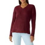 Sanctuary Ribbed V Neck Sweater Women's XL Sugar Plum Pullover Long-Sleeved~