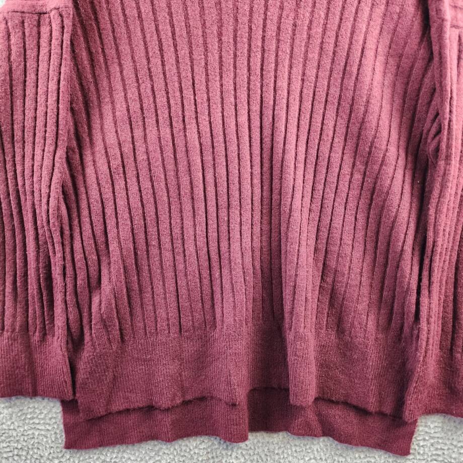 Sanctuary Ribbed V Neck Sweater Women's XL Sugar Plum Pullover Long-Sleeved~