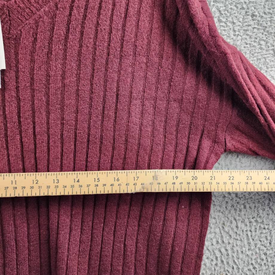 Sanctuary Ribbed V Neck Sweater Women's XL Sugar Plum Pullover Long-Sleeved~