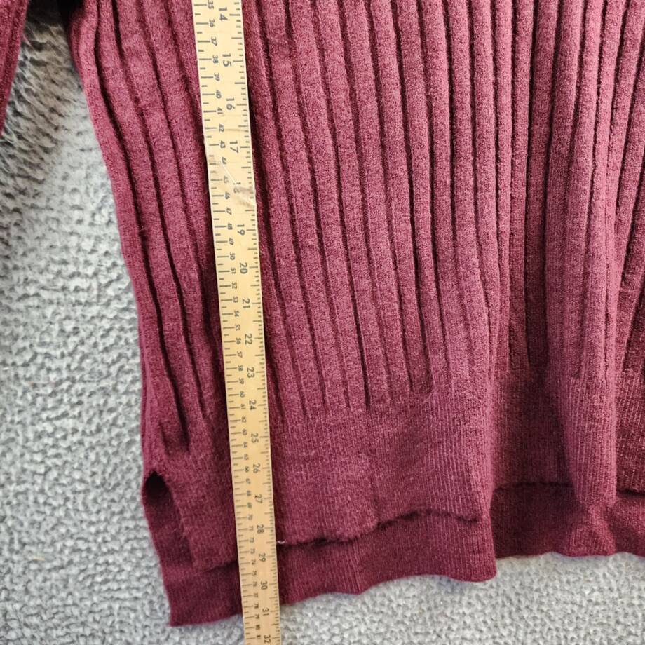 Sanctuary Ribbed V Neck Sweater Women's XL Sugar Plum Pullover Long-Sleeved~