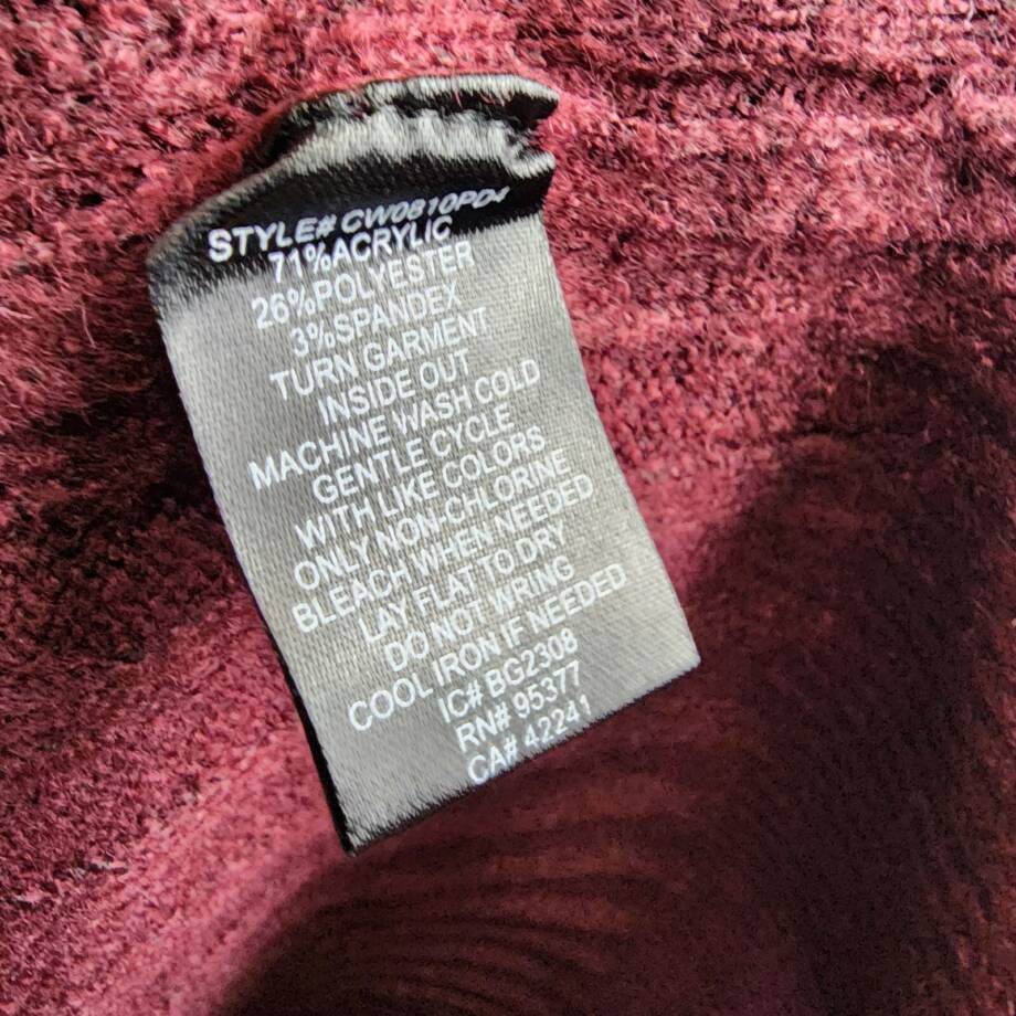 Sanctuary Ribbed V Neck Sweater Women's XL Sugar Plum Pullover Long-Sleeved~