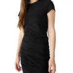 Sanctuary Ruched T Shirt Dress Women's XXL Black Crewneck Short Sleeve Pullover