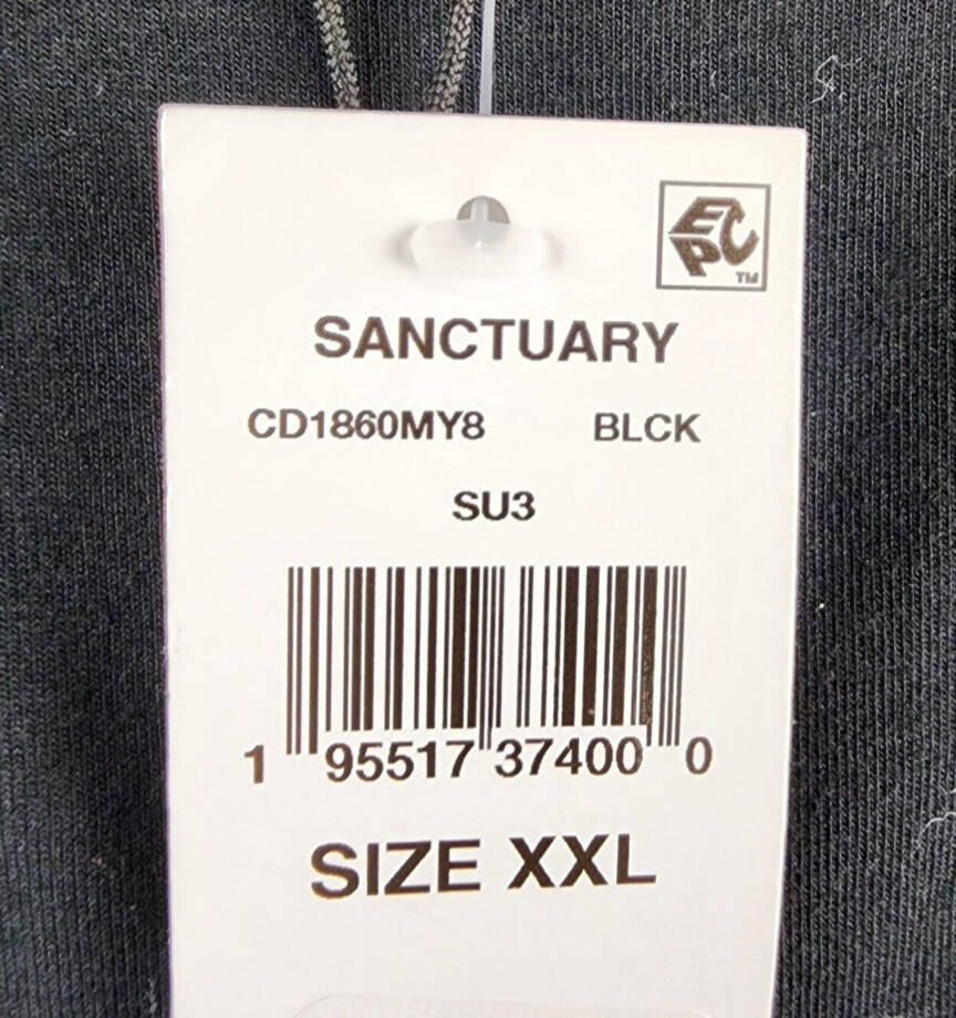 Sanctuary Ruched T Shirt Dress Women's XXL Black Crewneck Short Sleeve Pullover