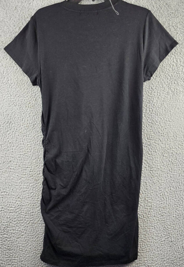 Sanctuary Ruched T Shirt Dress Women's XXL Black Crewneck Short Sleeve Pullover