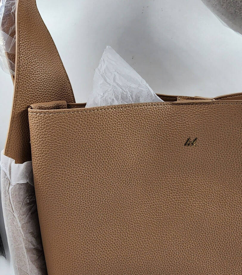 LIKE DREAMS Desert Dreamer Tote Bag Women's Light Taupe Magnetic Snap Closure