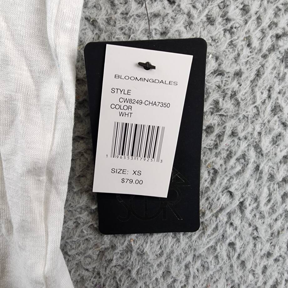 Chaser Spritz Season Linen Blend T-Shirt Women's XS White Crew Neck Pullover