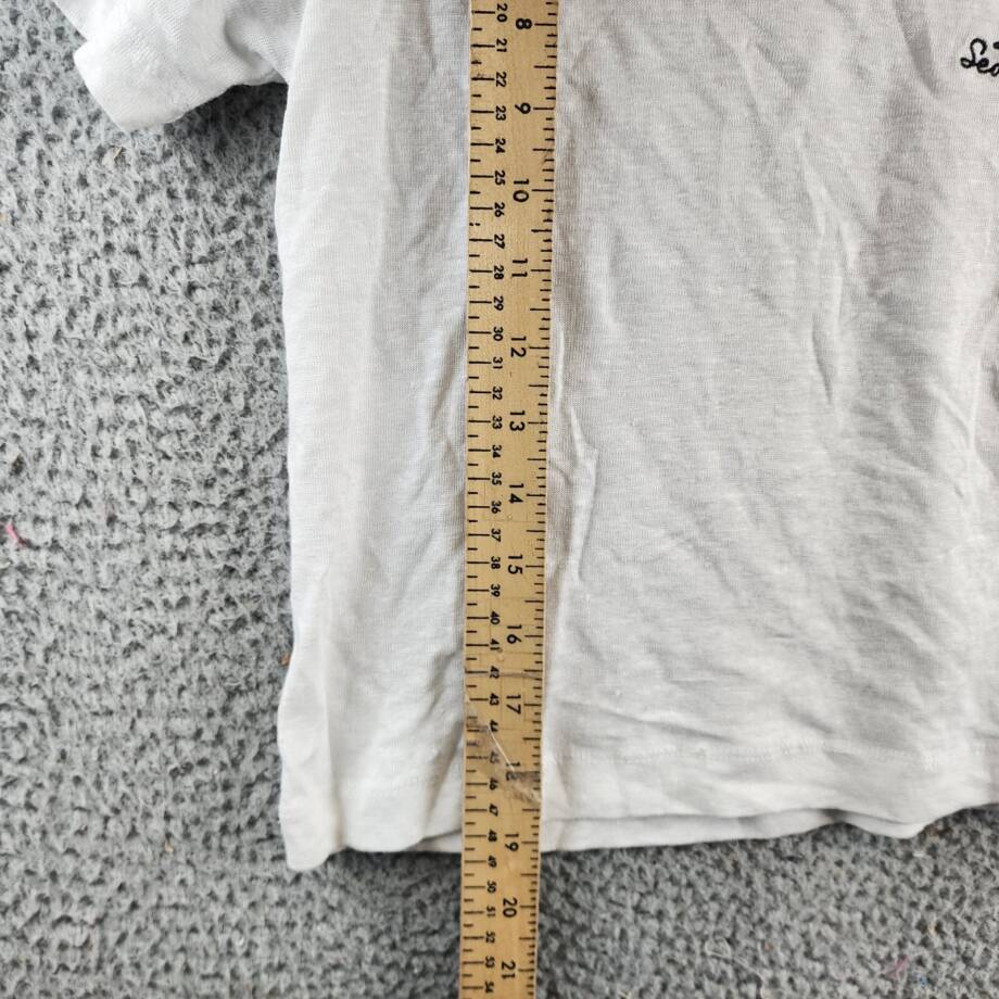 Chaser Spritz Season Linen Blend T-Shirt Women's XS White Crew Neck Pullover