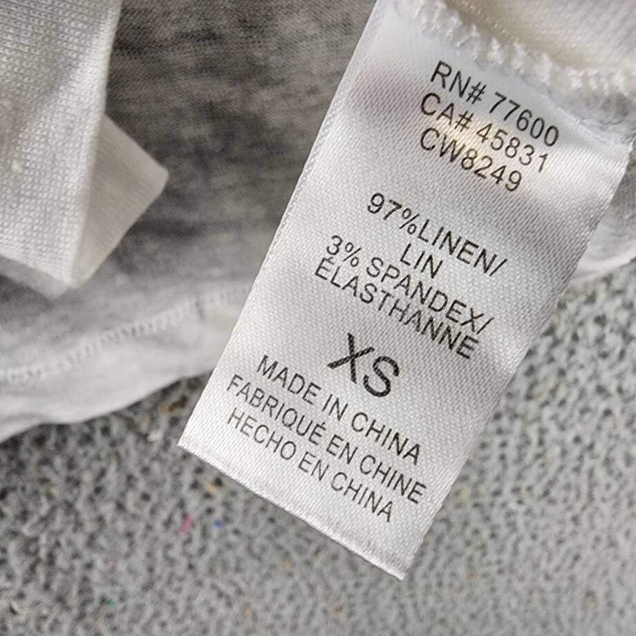 Chaser Spritz Season Linen Blend T-Shirt Women's XS White Crew Neck Pullover