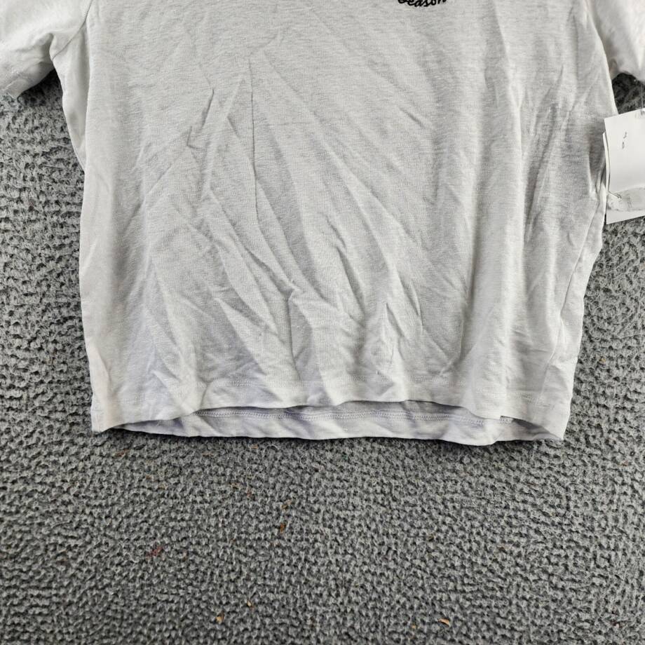 Chaser Spritz Season Embroidered Linen Tee Women's M White Short Sleeve Pullover