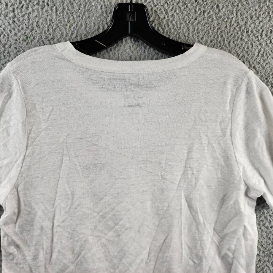 Chaser Spritz Season Embroidered Linen Tee Women's M White Short Sleeve Pullover